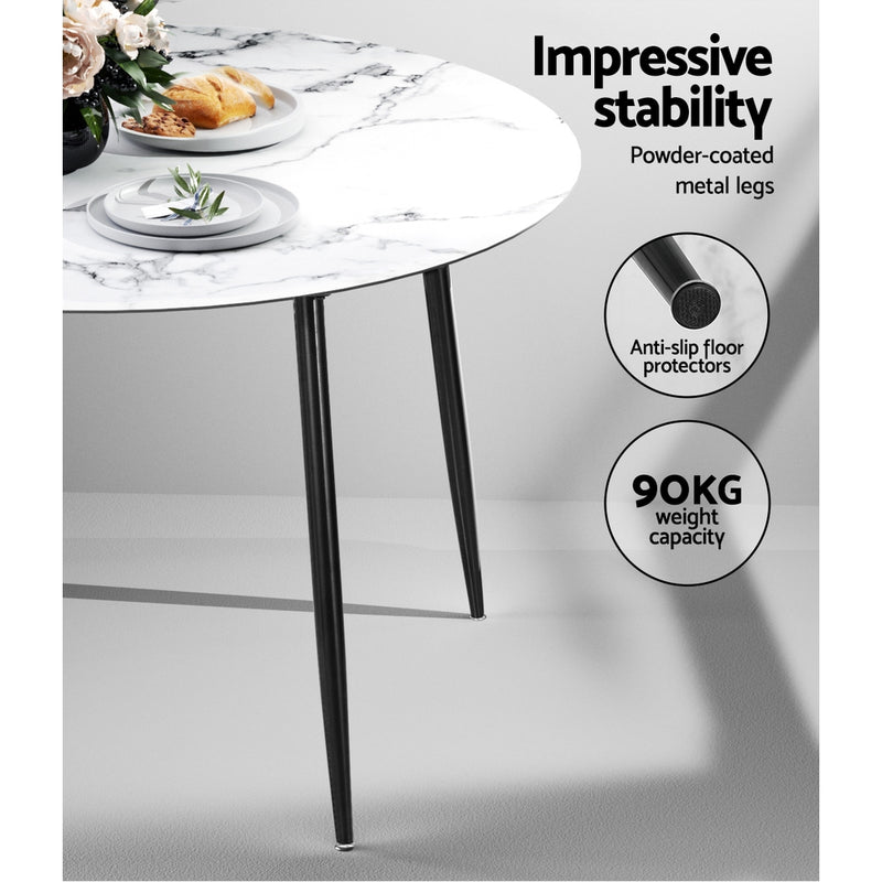 Milan Round Marble Effect Dining Table