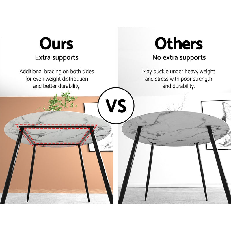 Milan Round Marble Effect Dining Table