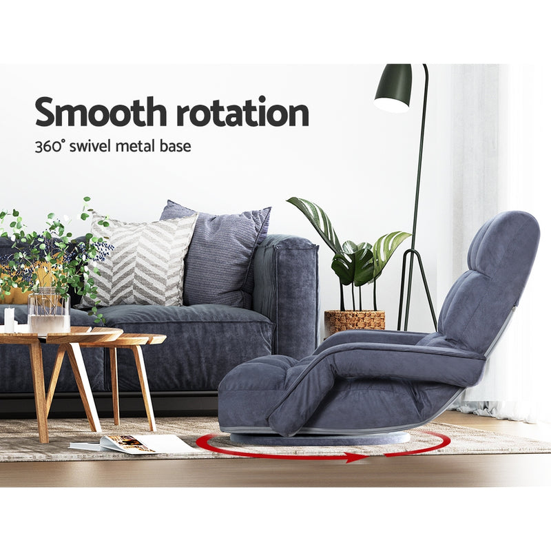 Milan Deluxe Flocking Fabric Swivel Floor Chair Lounge Sofa