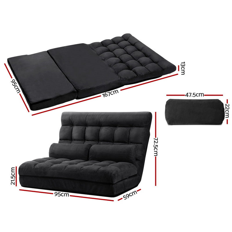 Milan 2 Seater Modern Floor Lounge Sofa Bed