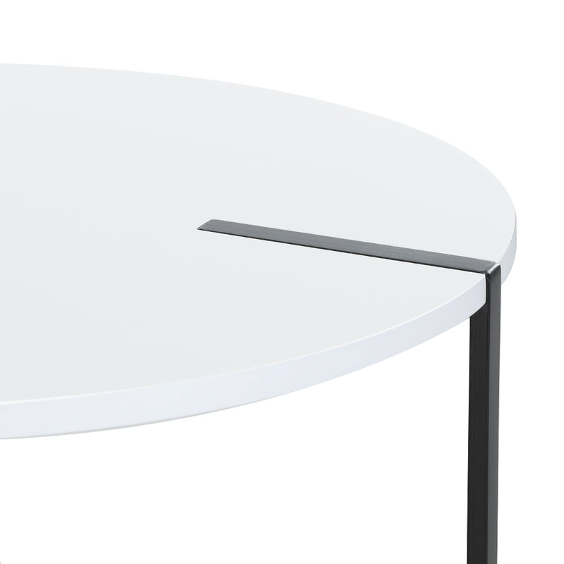 Diva Round White Cedric Coffee Table Side Table