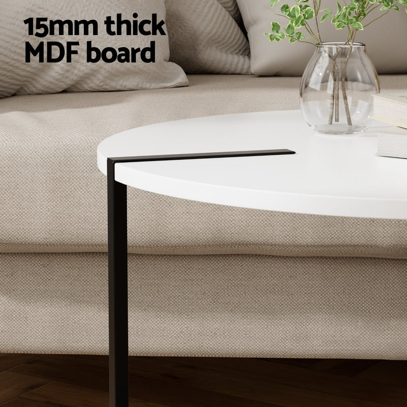 Diva Round White Cedric Coffee Table Side Table