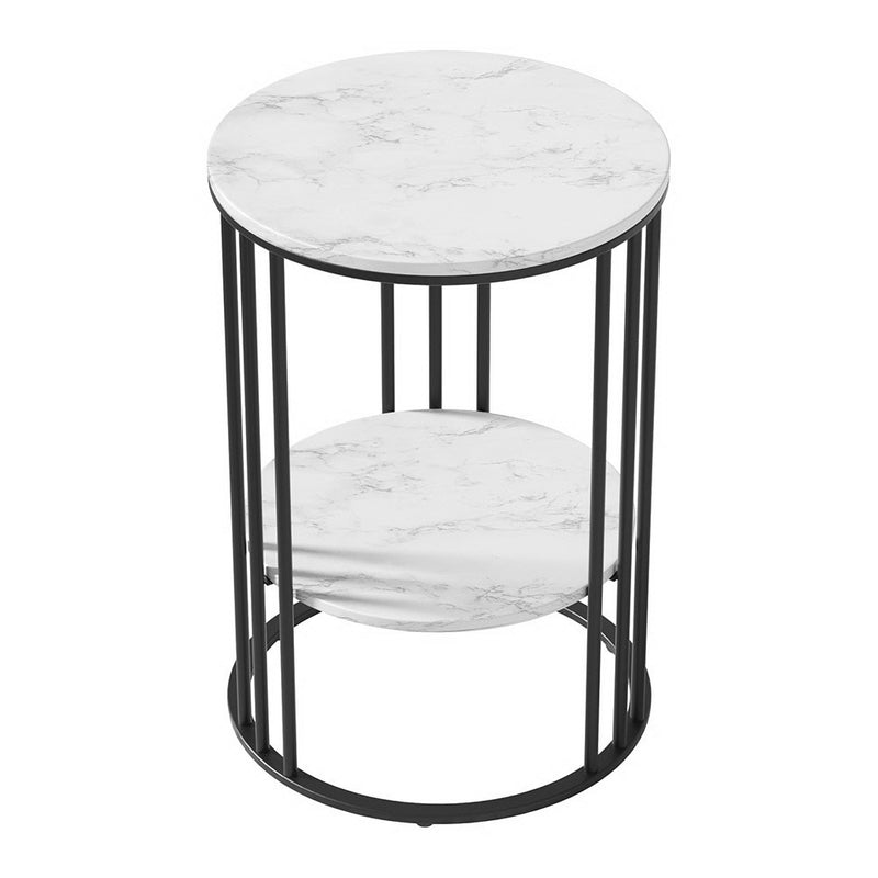 Diva 2-Tier Round Marble Effect Coffee Table