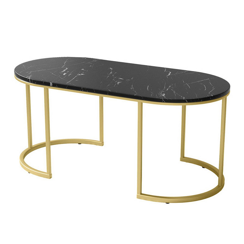 Diva Marble Effect Black Coffee Table