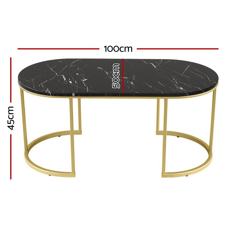 Diva Marble Effect Black Coffee Table