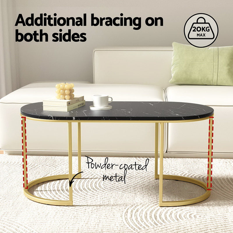 Diva Marble Effect Black Coffee Table
