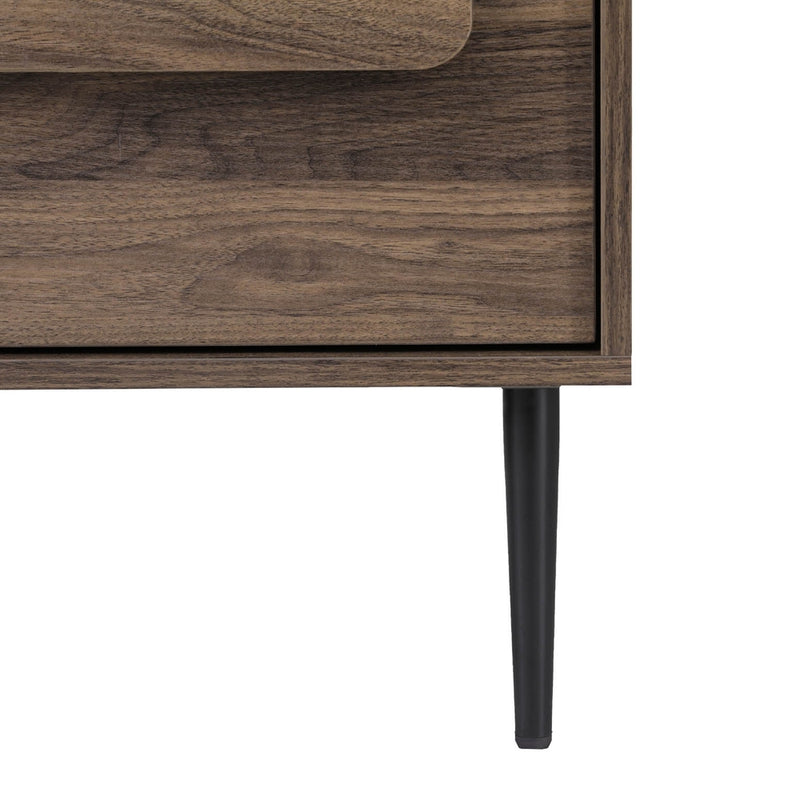 Milan Walnut 2 Drawers Bedside Table