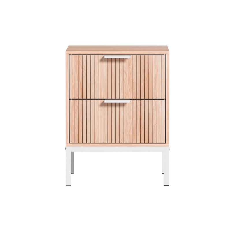 Milan Premium Pine 2 Drawers Bed Side Table