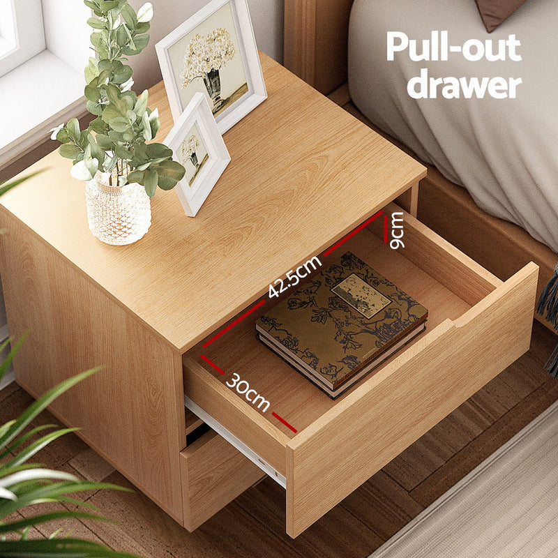 Milan Stylish 2 Drawers Bedside Table