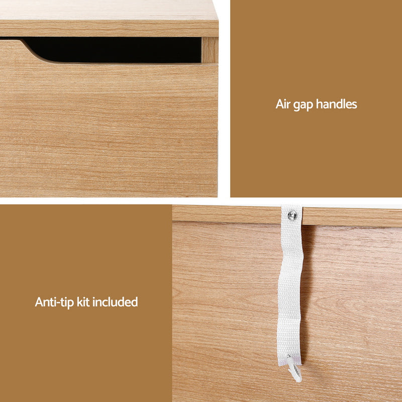 Milan Stylish 2 Drawers Bedside Table