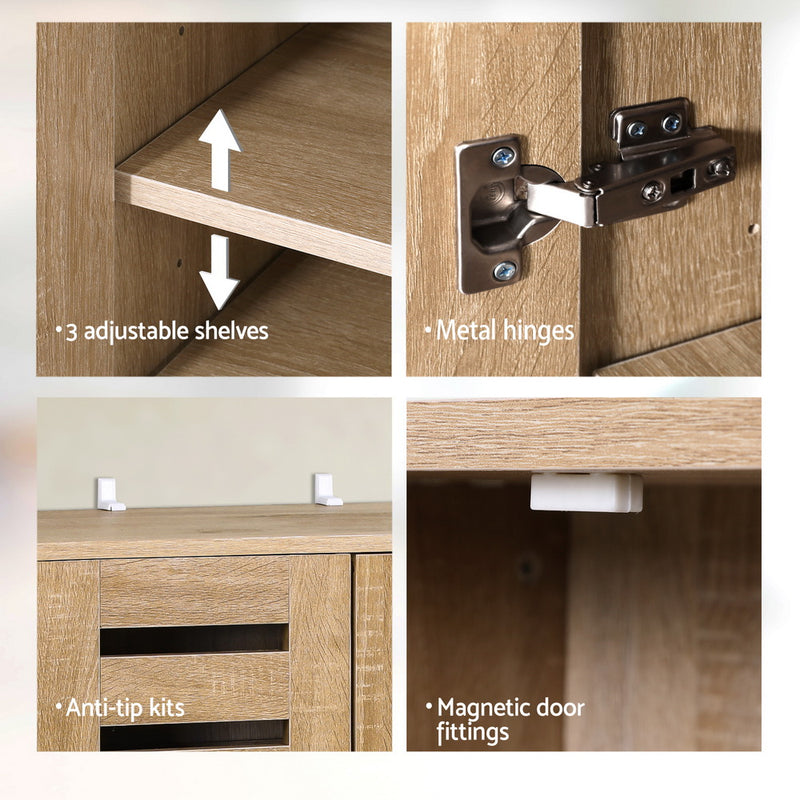 Alster Shoe Cabinet – Pine & White