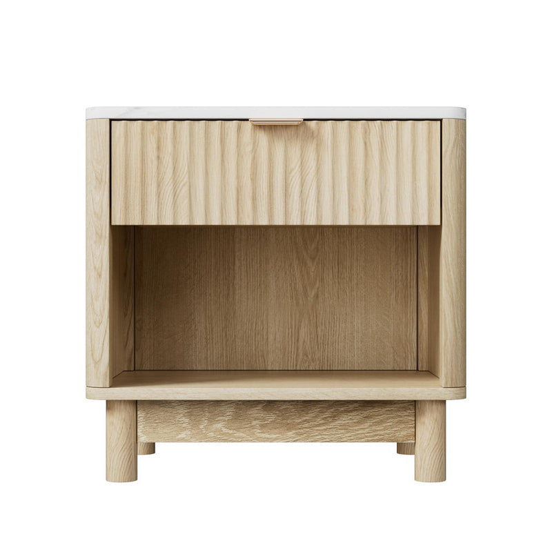 Milan  1 Drawer with Shelves Bedside Table