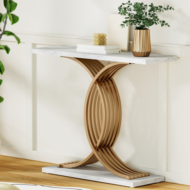 Milan Console Table Marble Effect