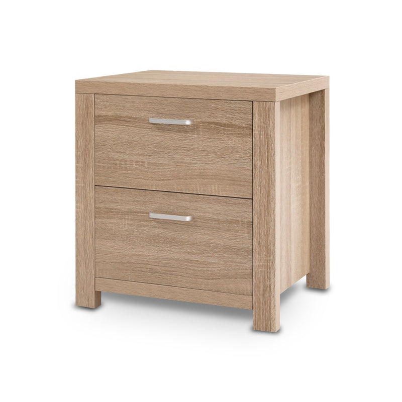 Milan 2 Drawers Bedside Table