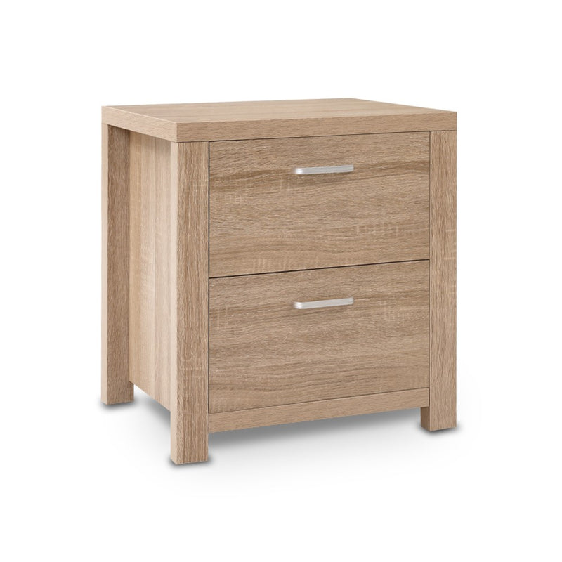 Milan 2 Drawers Bedside Table