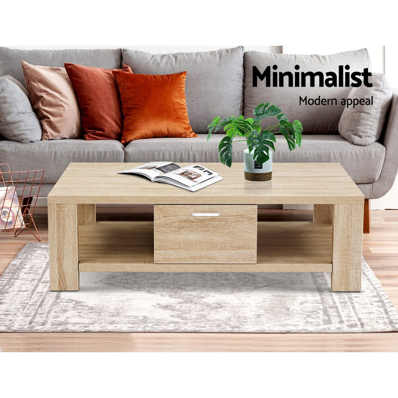 Diva 1 Drawer Oak Coffee Table
