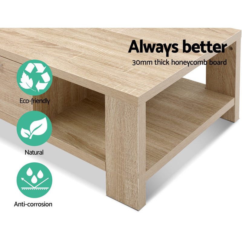 Diva 1 Drawer Oak Coffee Table