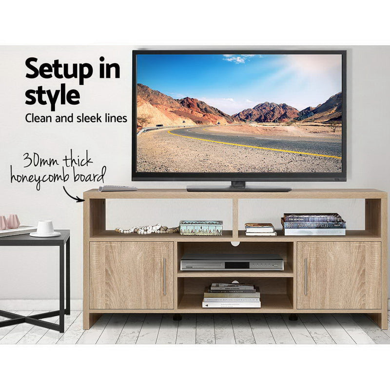 Diva Oak Entertainment Unit with Storage – 140cm