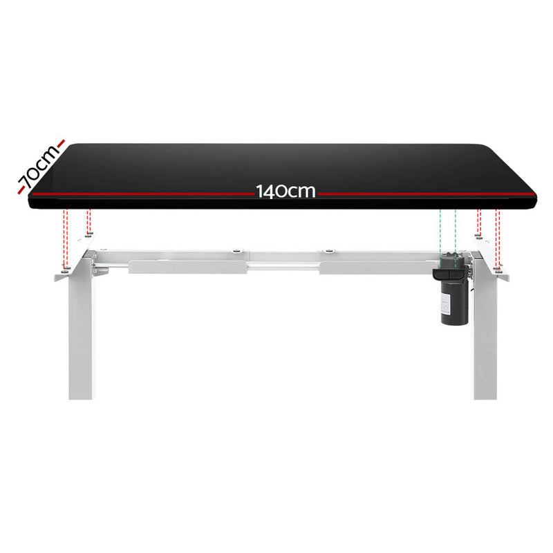 Diva Electric Height Adjustable Standing Desk Black 140CM