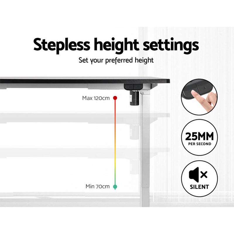 Diva Electric Height Adjustable Standing Desk Black 140CM