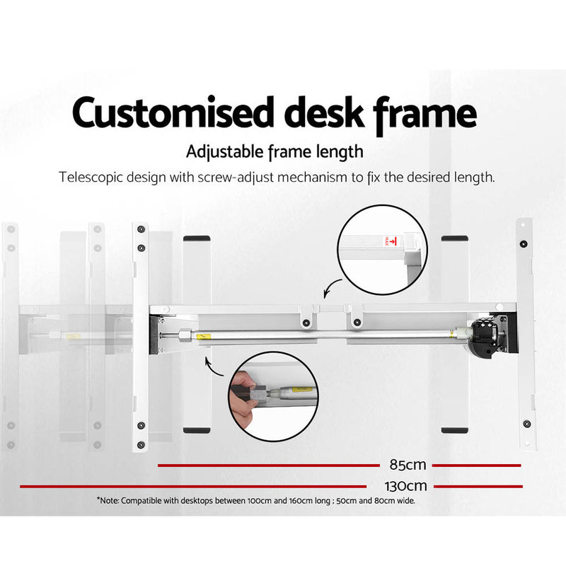 Diva Electric Height Adjustable Standing Desk Black 140CM
