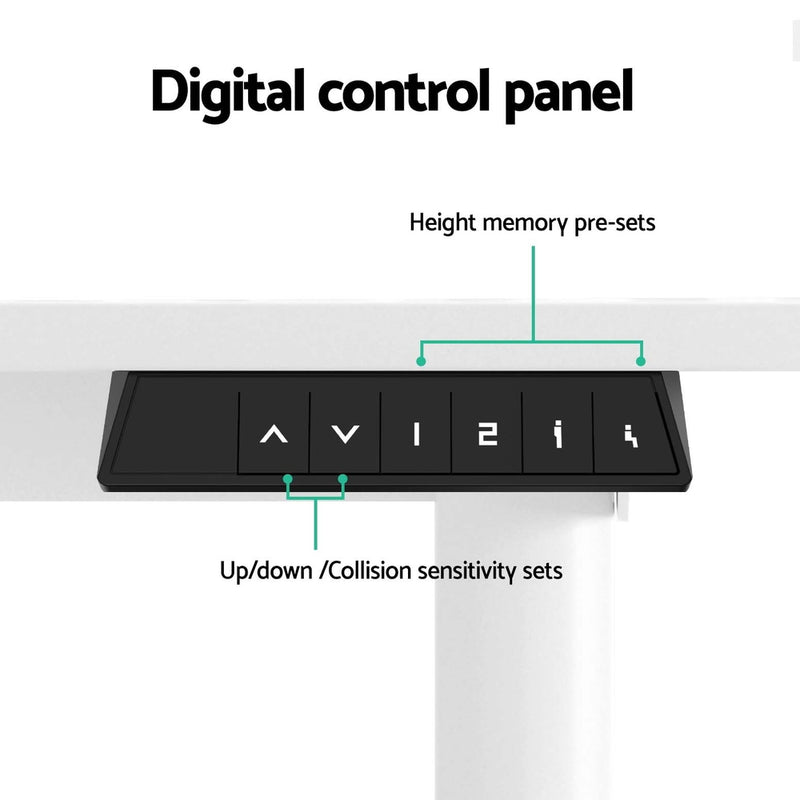 Diva Electric Height Adjustable Standing Desk White 140CM