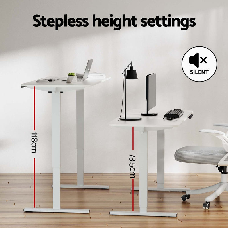 Diva Electric Height Adjustable Standing Desk White 140CM