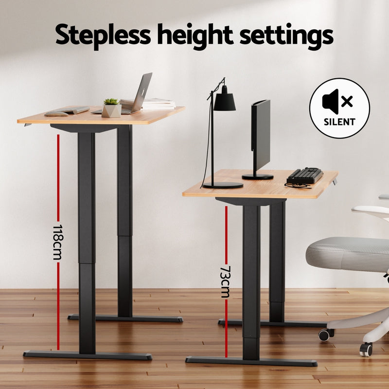 Diva Electric Height Adjustable Standing Desk Oak 120CM