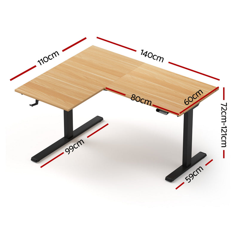 Diva Electric Height Adjustable Standing Desk L-Shape