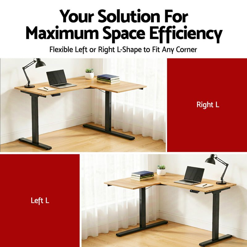 Diva Electric Height Adjustable Standing Desk L-Shape