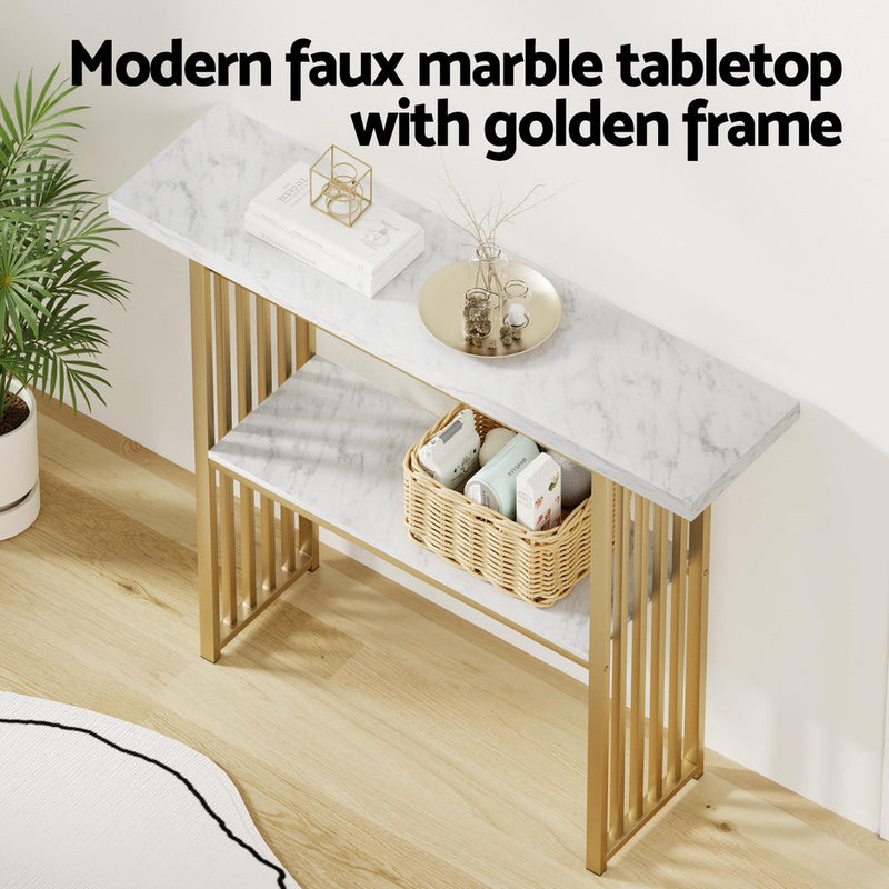 Milan Console Table in Kitchen and Dining Room Marble Effect