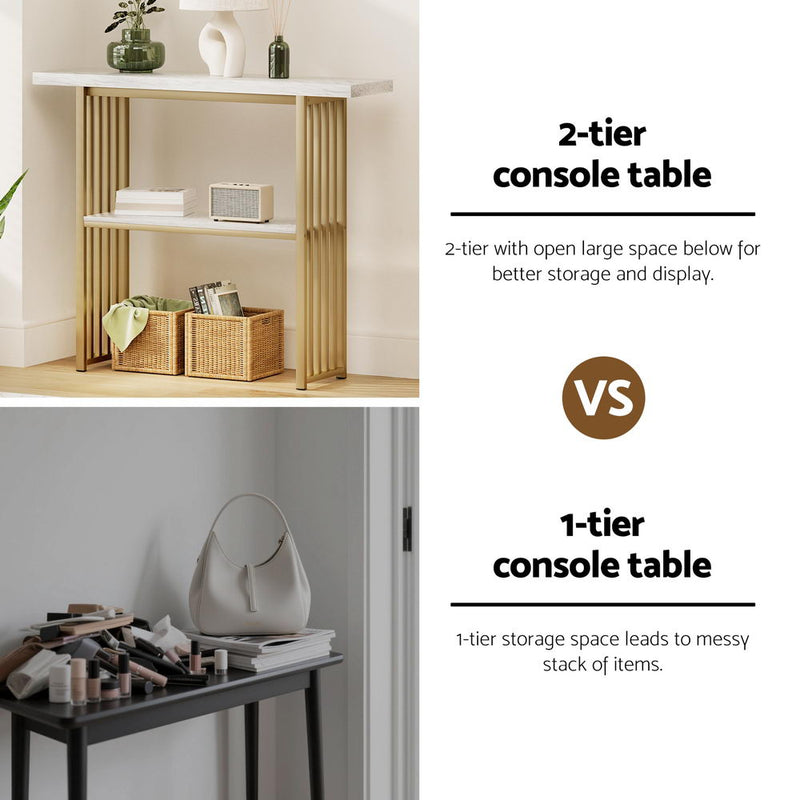 Milan Console Table in Kitchen and Dining Room Marble Effect