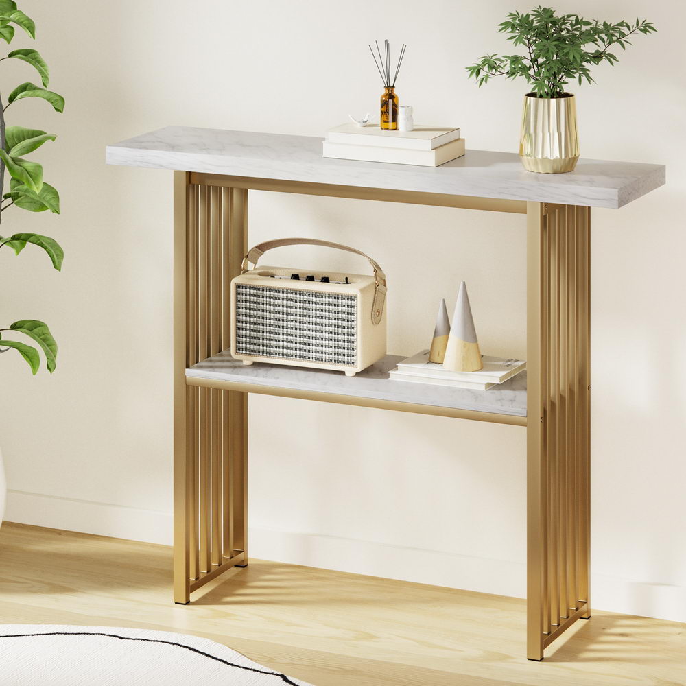 Milan Console Table in Kitchen and Dining Room Marble Effect