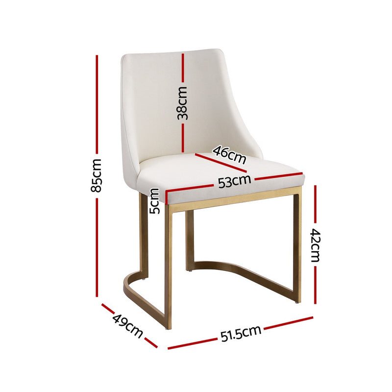Milan Premium Linen Fabric Dining Chairs Set of 2