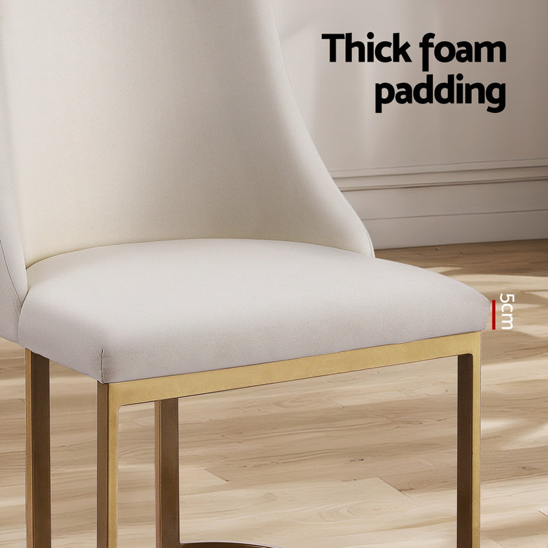 Milan Premium Linen Fabric Dining Chairs Set of 2
