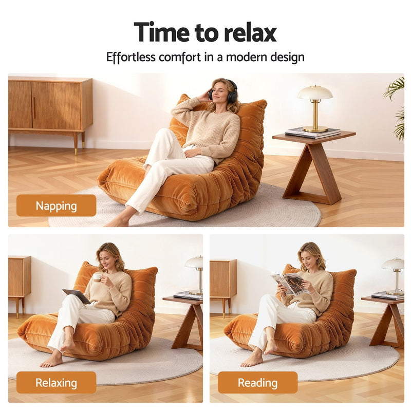 Milan Modern Lazy Sofa Chair Caterpillar Sofa