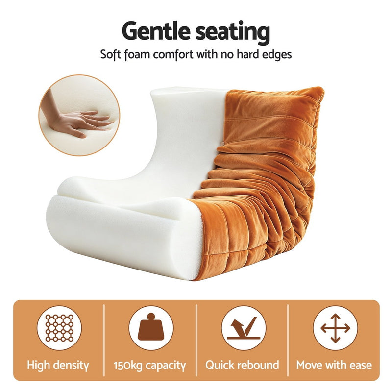 Milan Modern Lazy Sofa Chair Caterpillar Sofa
