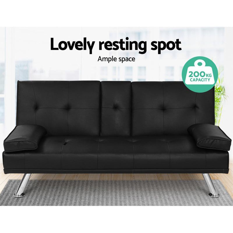 Milan Premium PU Leather 3 Seater Sofa Bed