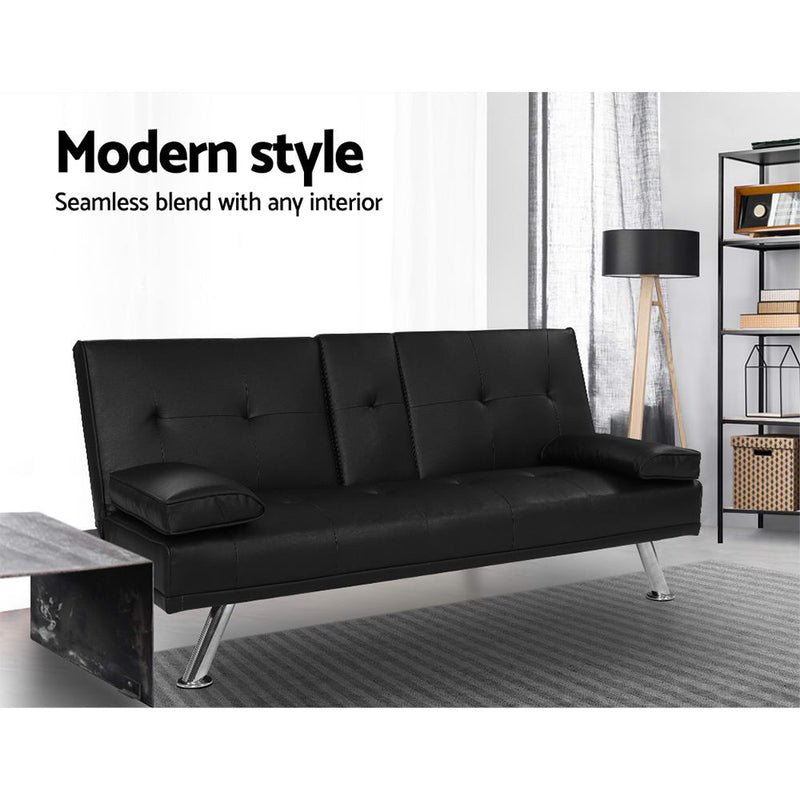 Milan Premium PU Leather 3 Seater Sofa Bed