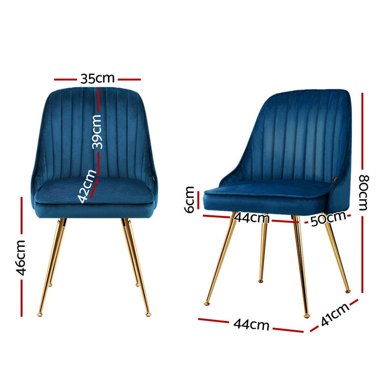 Milano Premium Velvet Fabric Stylish Dining Chairs Set of 4