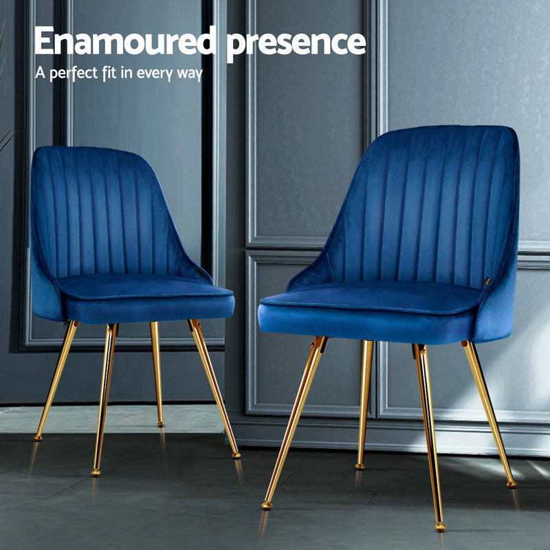 Milano Premium Velvet Fabric Stylish Dining Chairs Set of 4