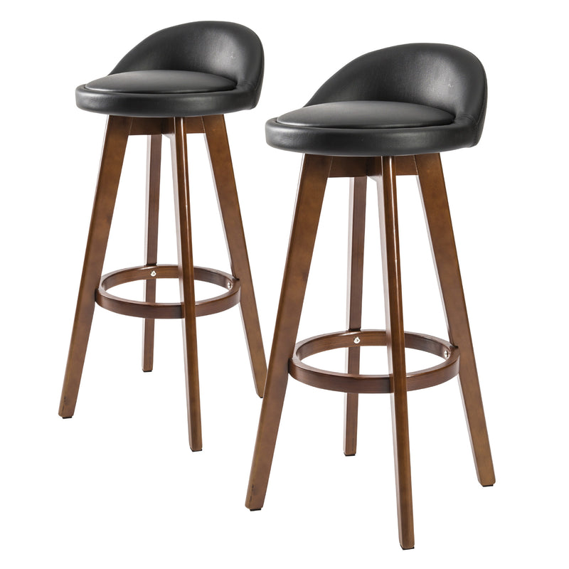 Diva 2 Set Wooden Bar Stool Leila Leather