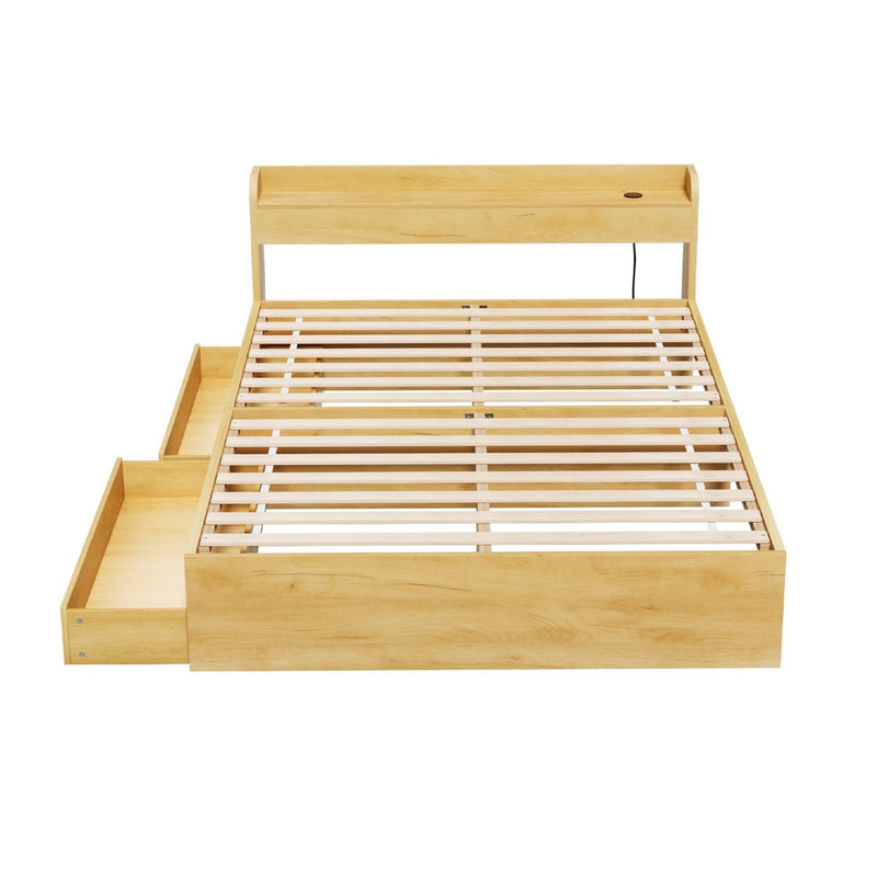 Milano 2 Drawers with USB Ports Bed Frame - Double Size
