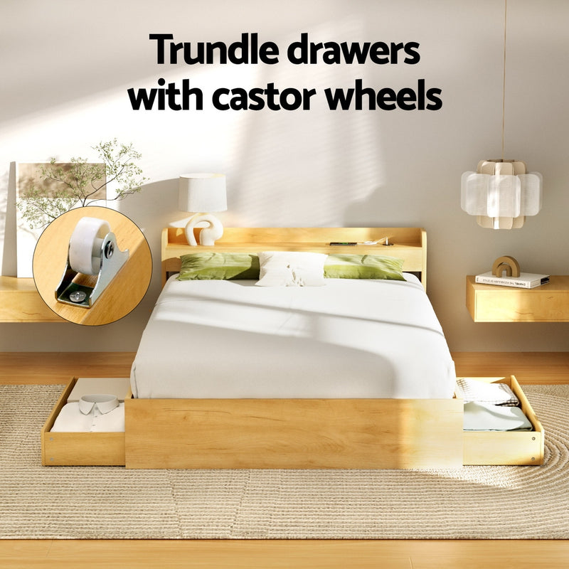 Milano 2 Drawers with USB Ports Bed Frame - Double Size