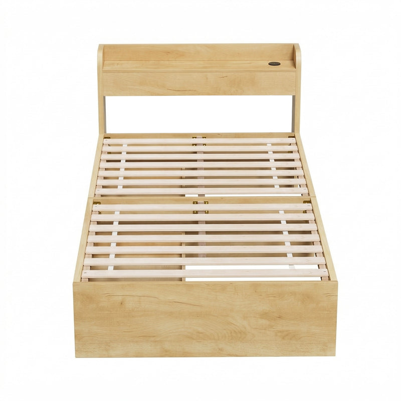 Milano 2 Drawers with USB Ports Bed Frame - King Single Size