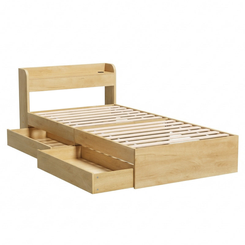 Milano 2 Drawers with USB Ports Bed Frame - King Single Size