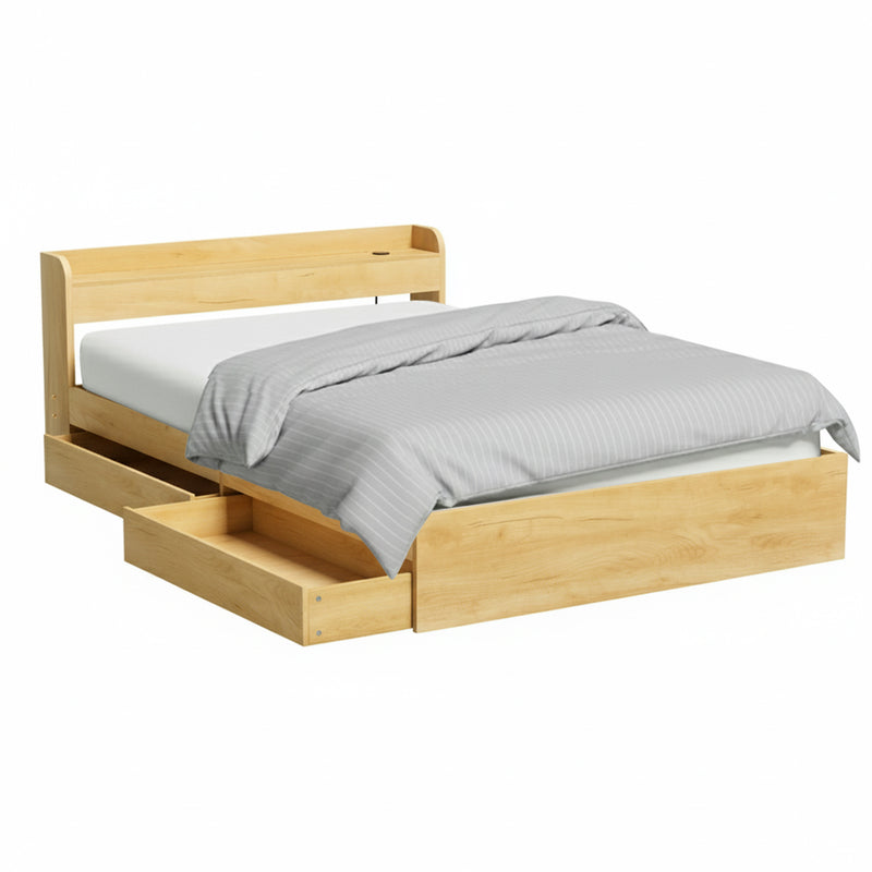 Milano 2 Drawers with USB Ports Bed Frame - Queen Size
