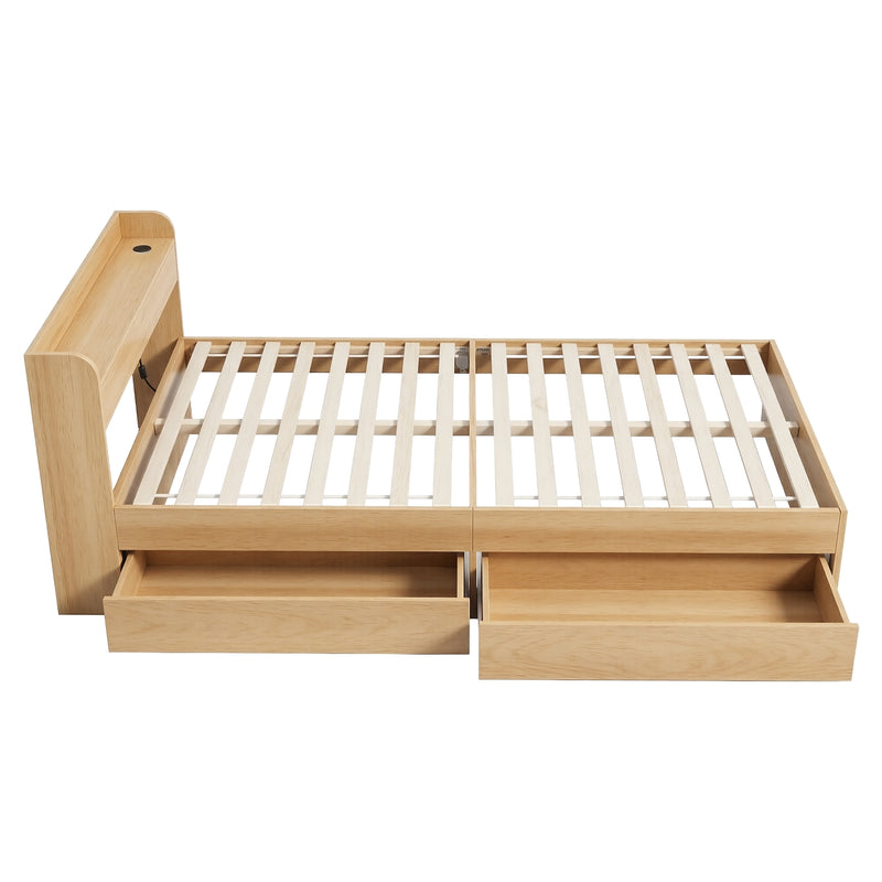 Milano 2 Drawers with USB Ports Bed Frame - Single Size