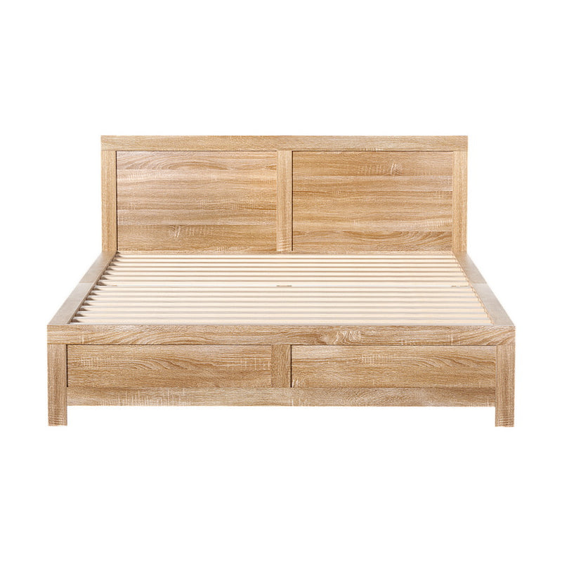 Milan Premium Pine Wood Bed Frame - Queen Size