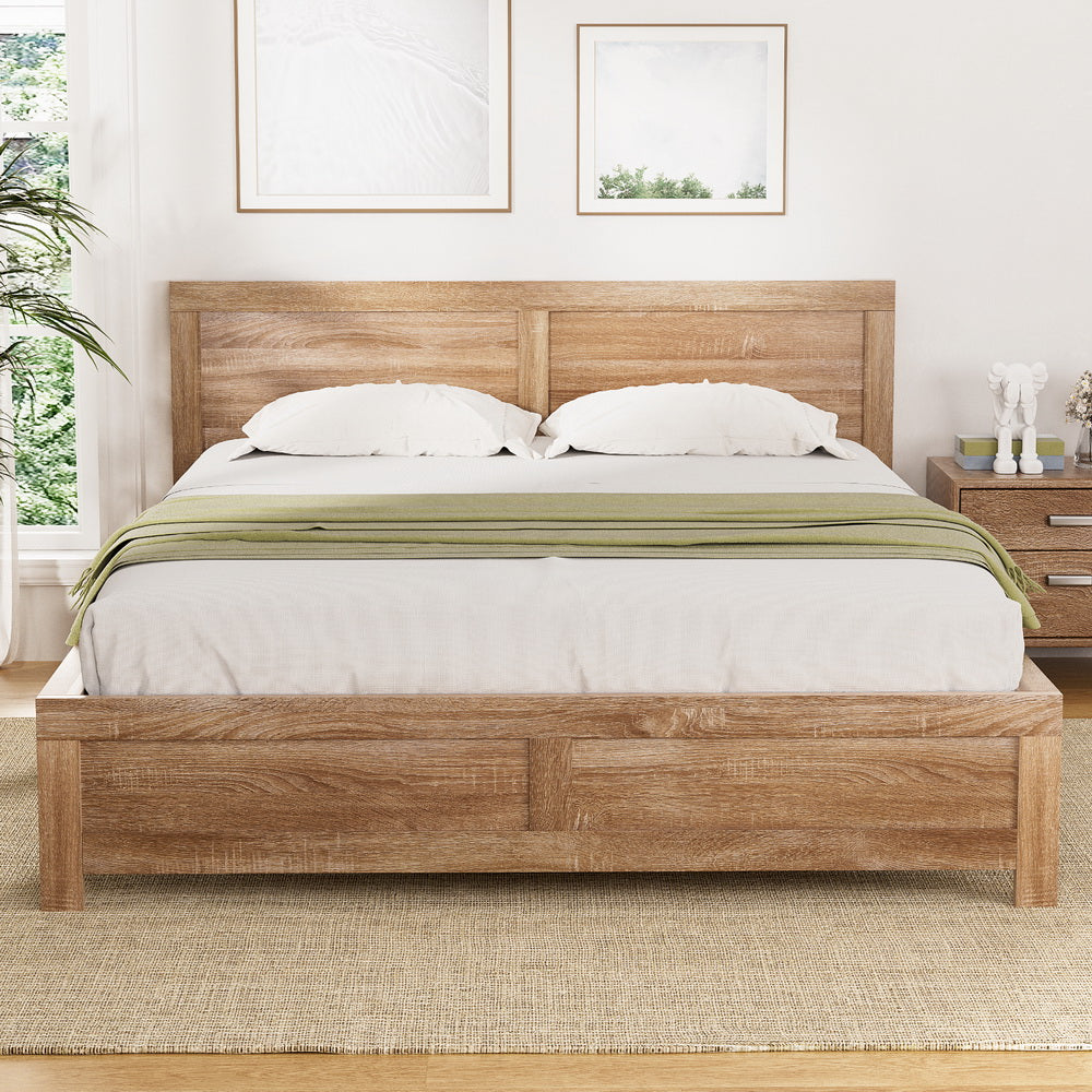 Milan Premium Pine Wood Bed Frame - Queen Size